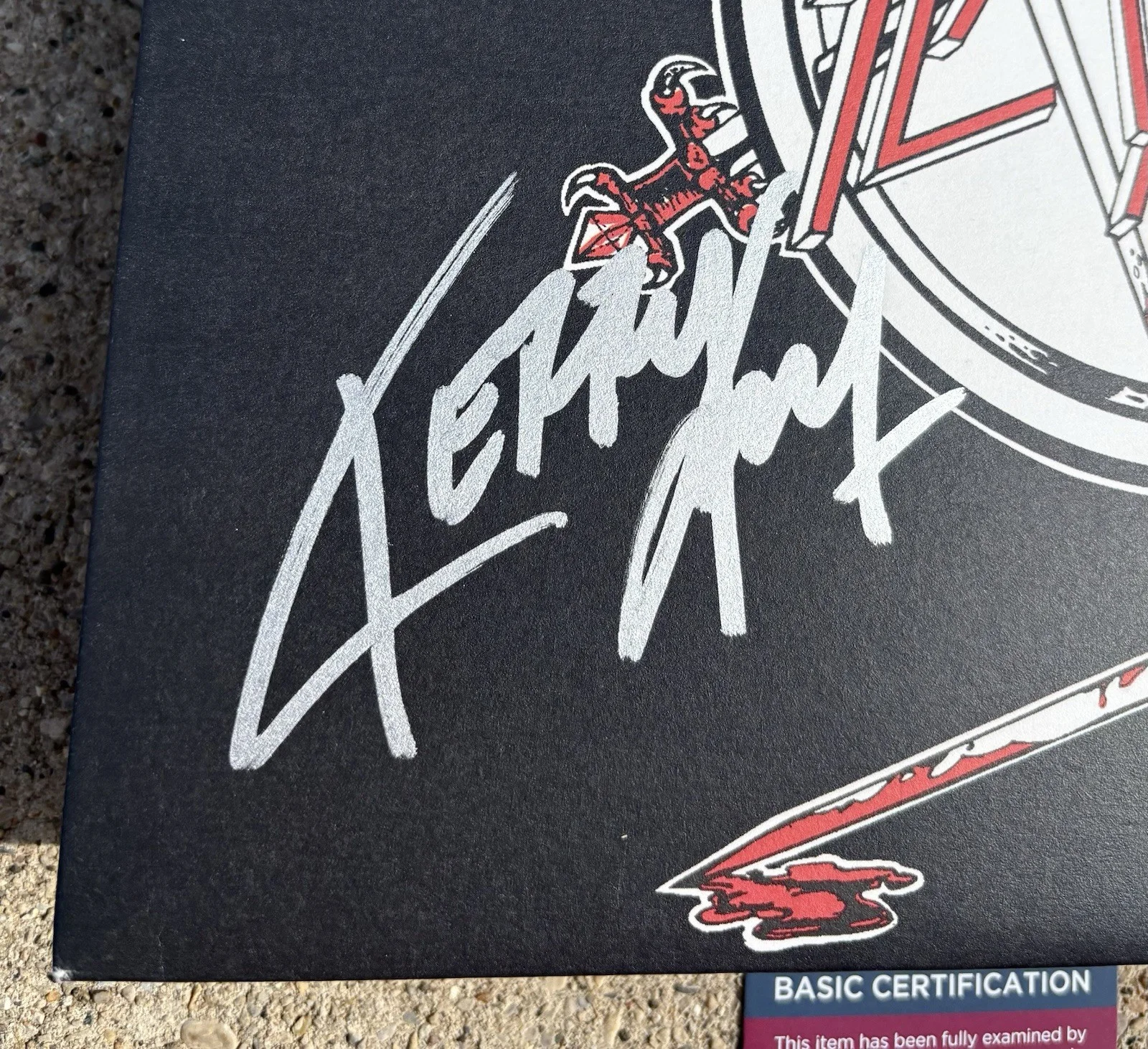 KERRY KING Slayer SIGNED Pink Vinyl JSA COA Haunting The Chapel & Poster, image 2