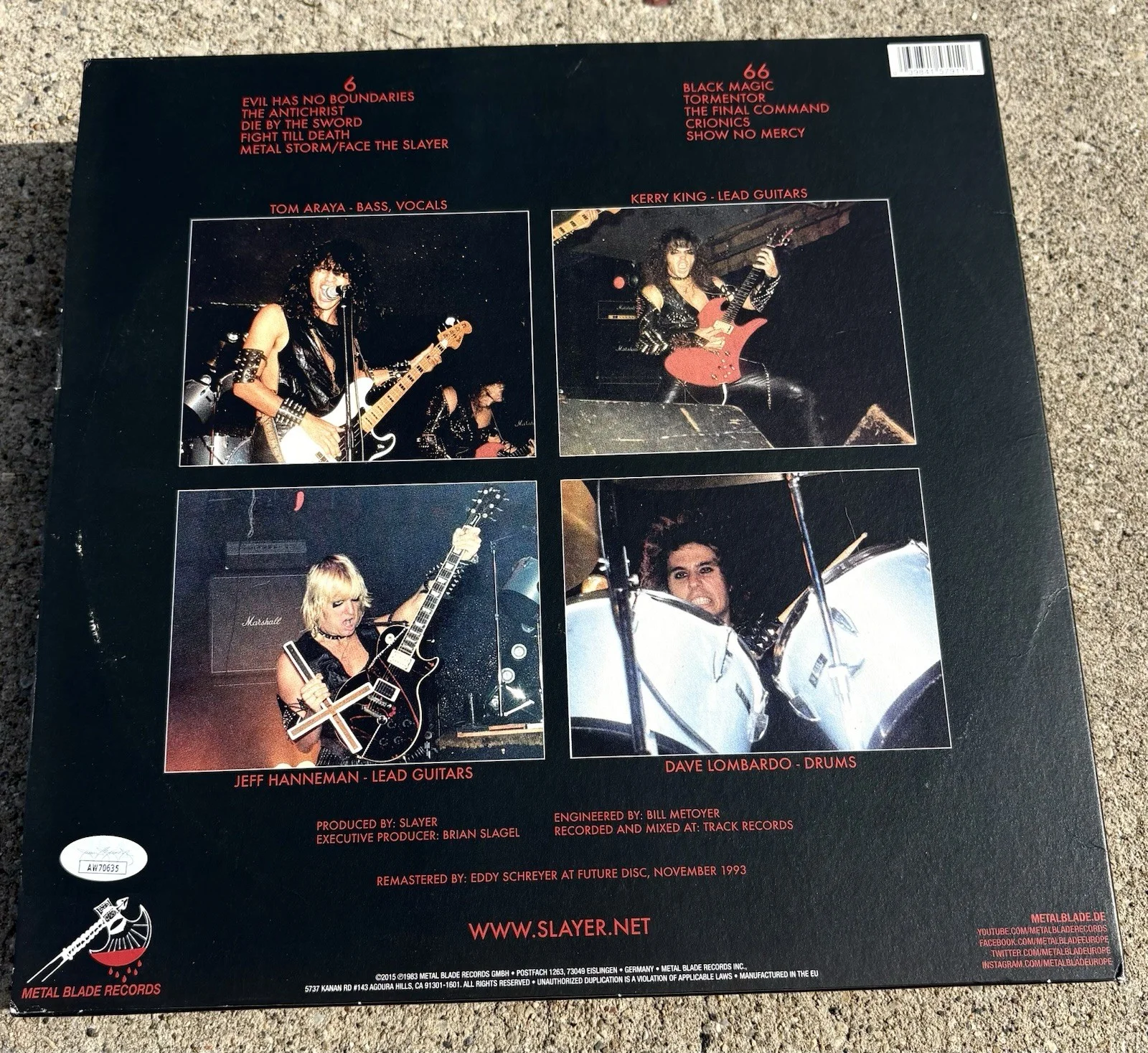 KERRY KING Slayer SIGNED Orange Vinyl JSA COA Show No Mercy & Poster, image 3