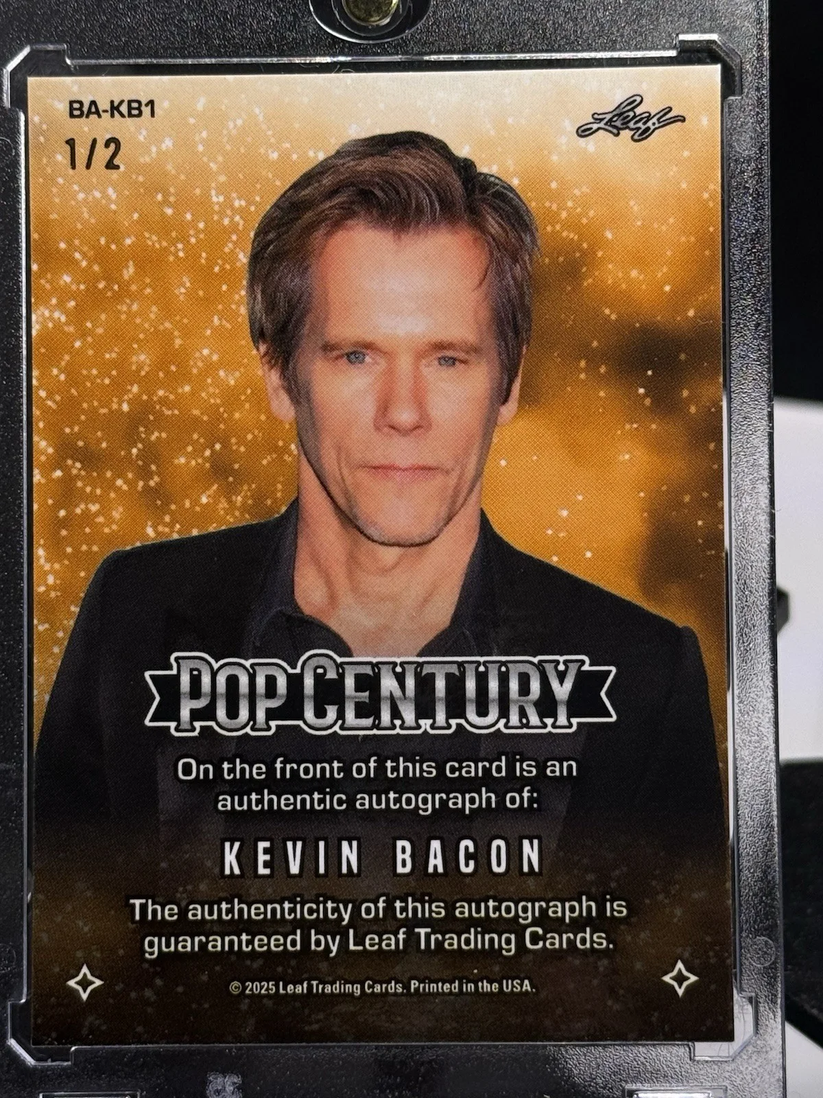 KEVIN BACON — KEVIN BACON - LEAF POP CENTURY - AUTOGRAPH 1/2 (FOOTLOOSE) #BA-KB1, изображение 3