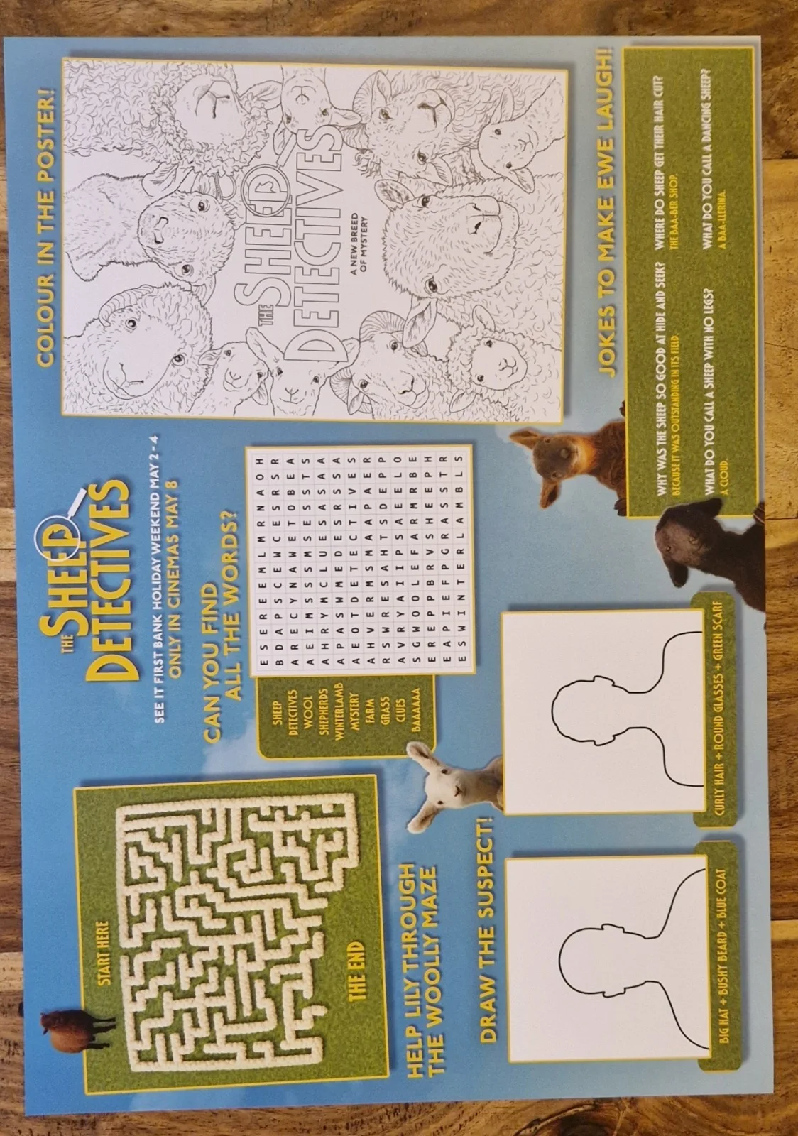 Cineworld Exclusive Sheep Detectives A3 Poster & Activity Sheet, image 2