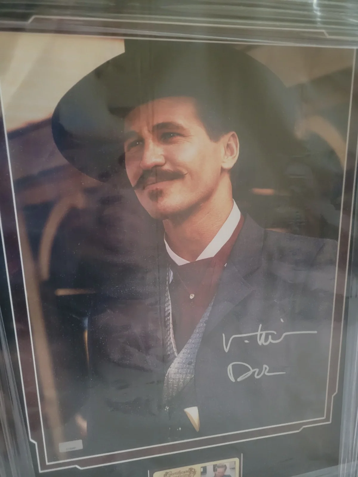 Val Kilmer — Autographed And Certified Val Kilmer Tombstone Picture w Frame + FREE Shipping!