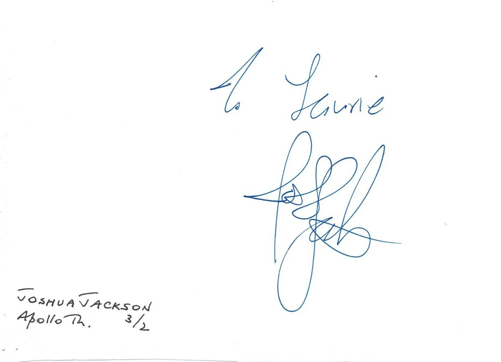 Joshua Jackson — Joshua Jackson Dawson's Creek Fringe Autographed Signed Album Page AMCo COA 5090
