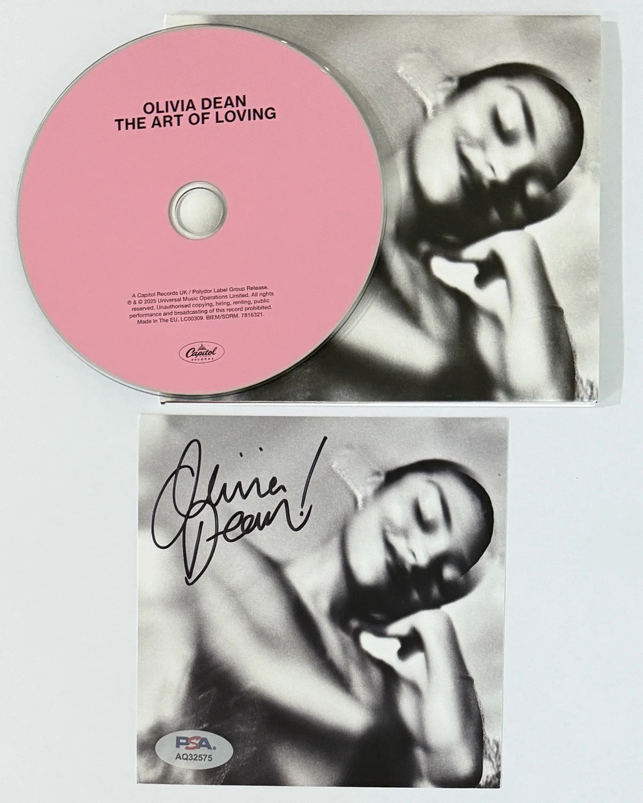 OLIVIA DEAN SIGNED THE ART OF LOVING COVER PHOTO CARD & CD PSA DNA COA AUTOGRAPH, изображение 2