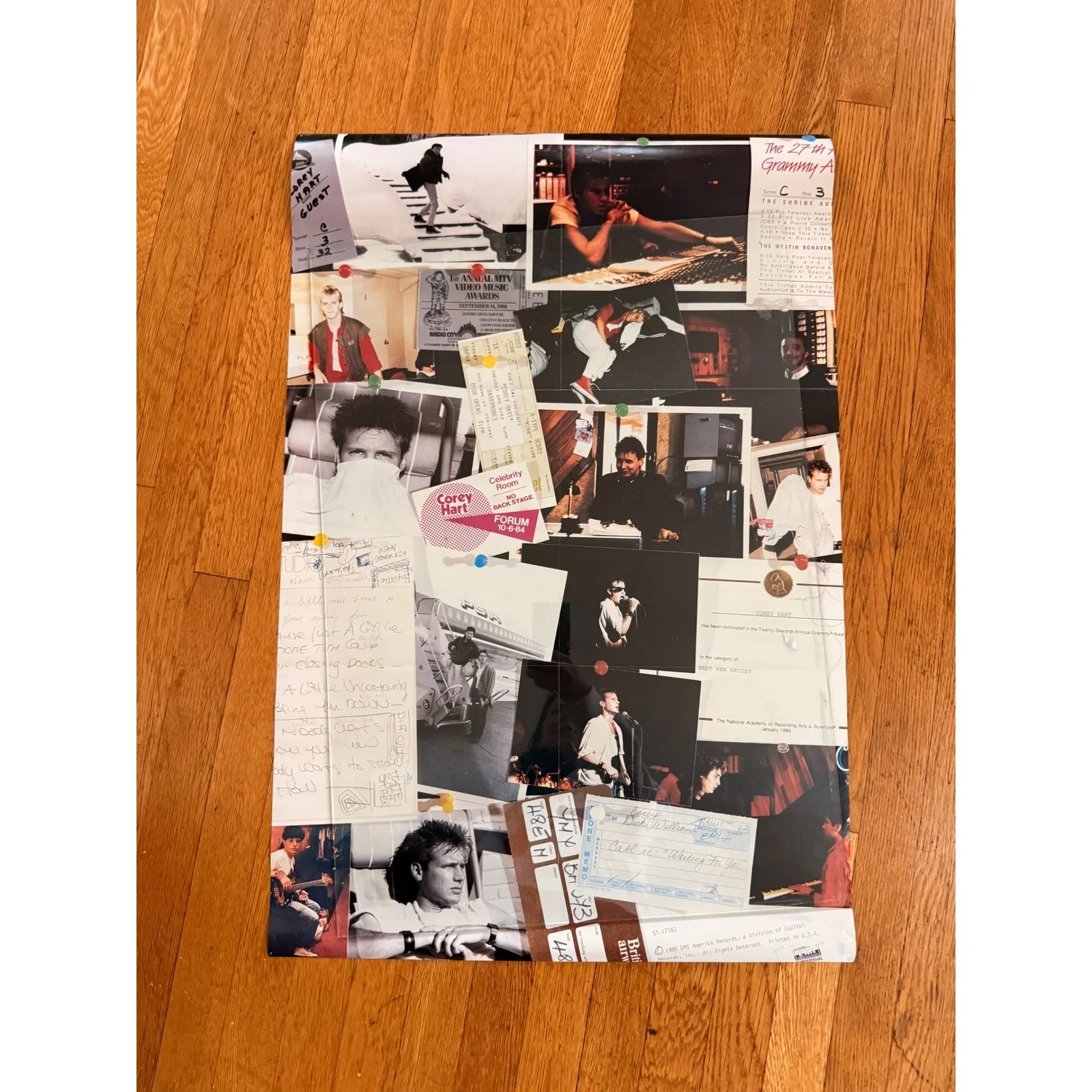 Corey Hart Vintage 80s Poster MTV Grammys EMI Collage Original 22x33, изображение 2