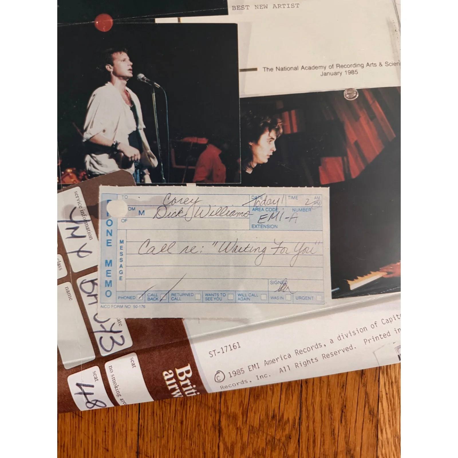 Corey Hart Vintage 80s Poster MTV Grammys EMI Collage Original 22x33, изображение 3
