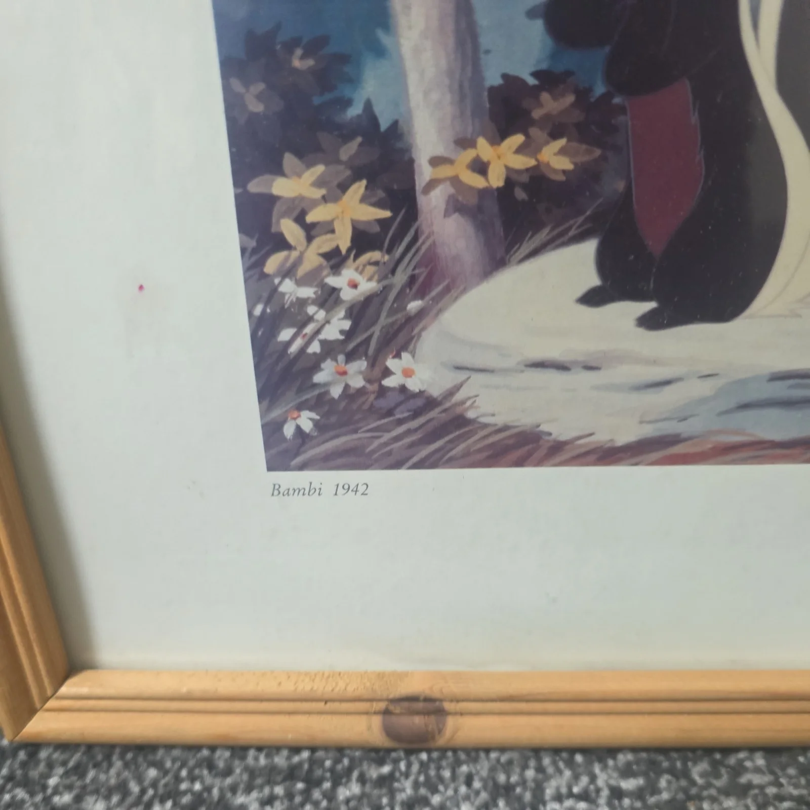 VINTGE NOS WALT DISNEY'S "BAMBI" MOVIE CARD/POSTER TECHNICOLOR MCMSLII~1942, изображение 4