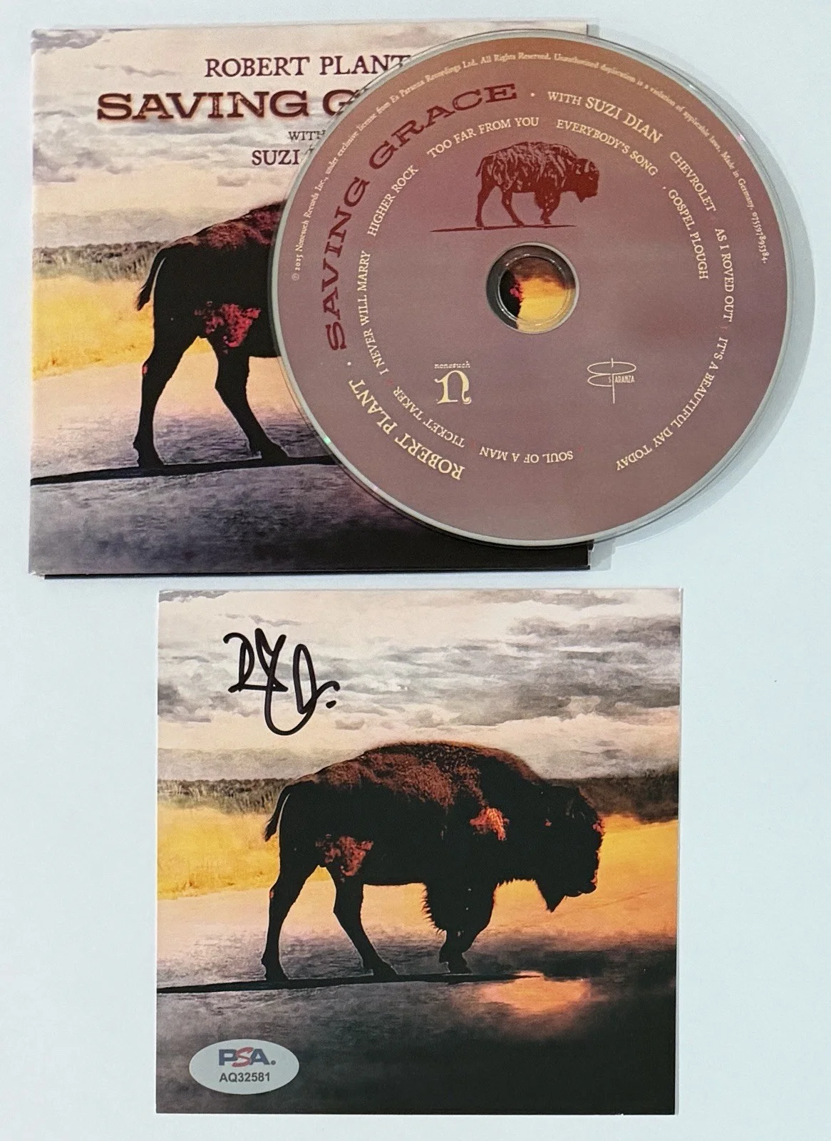 ROBERT PLANT LED ZEPPELIN SIGNED ALBUM COVER PHOTO & CD PSA DNA COA AUTOGRAPH, изображение 2