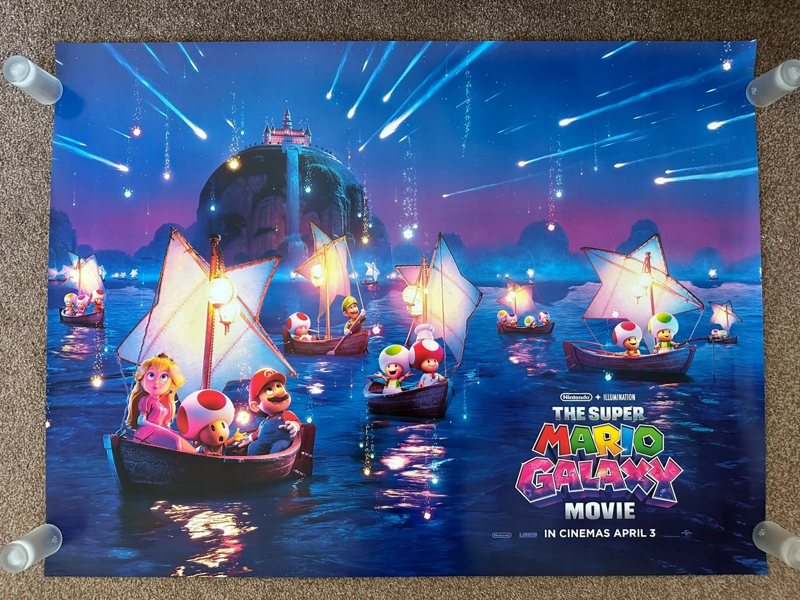 2 x The Super Mario Galaxy Movie Original UK Double Sided Cinema Quad Poster, изображение 2