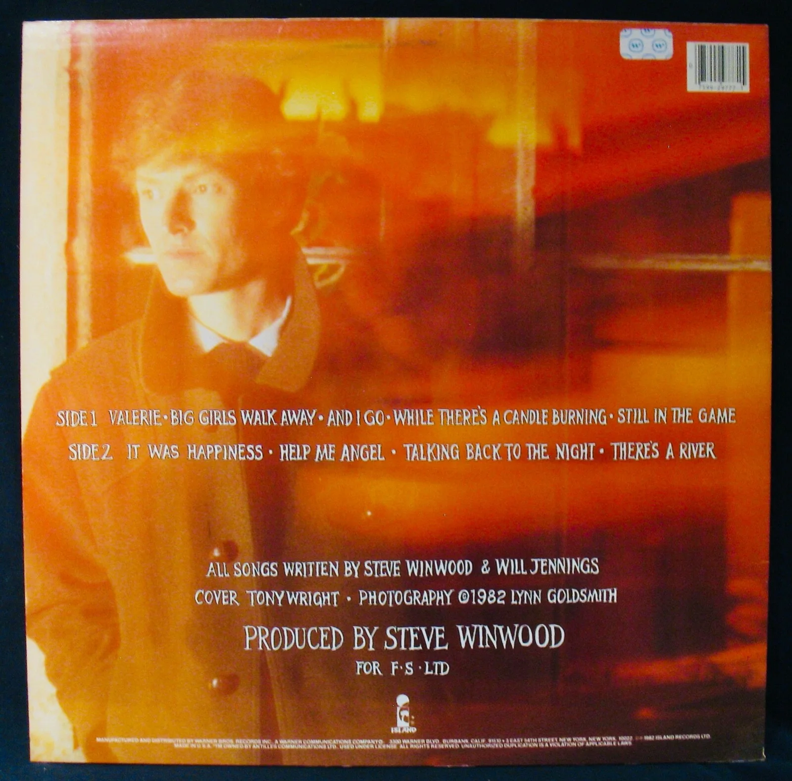 STEVE WINWOOD~TALKING BACK TO THE NIGHT Album~Valerie~Traffic~Blind Faith, изображение 3