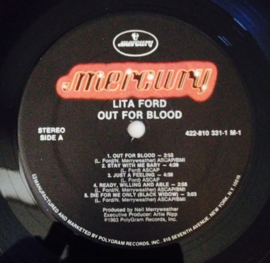 LITA FORD~Signed OUT FOR BLOOD Album~The Runaways~Near Mint! MERCURY Records, изображение 3