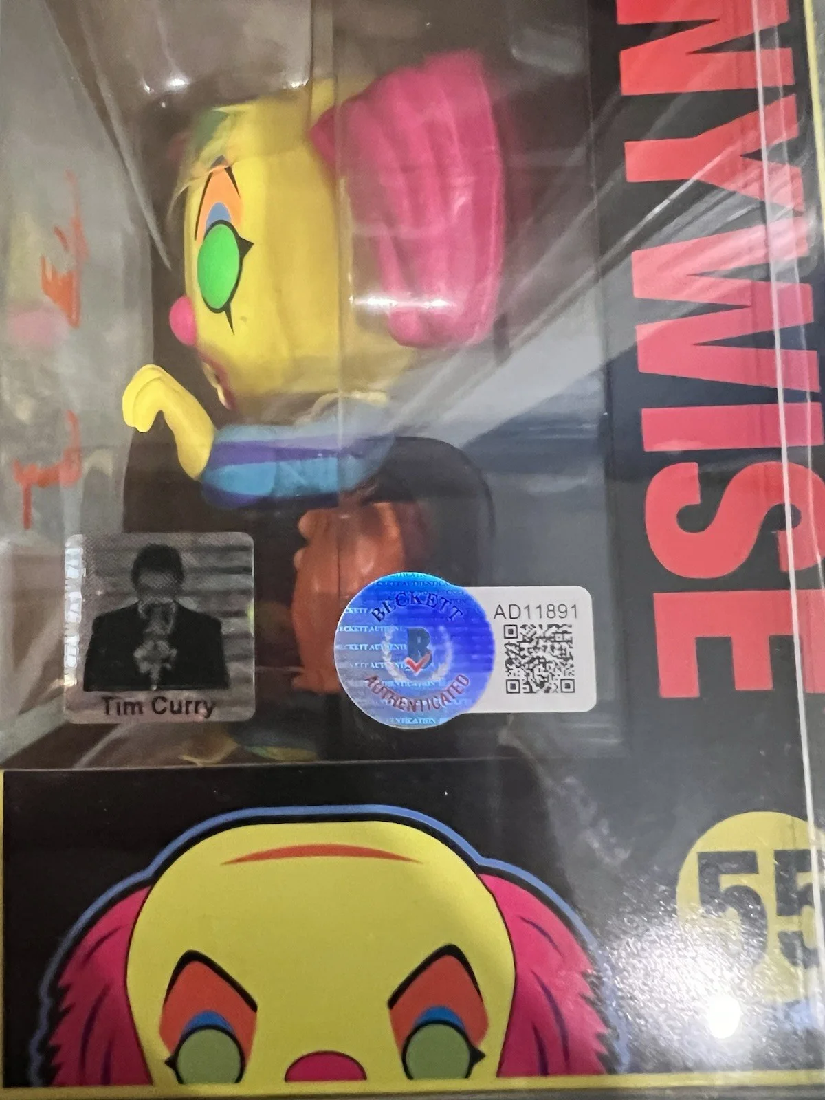 Tim Curry — Tim Curry Autographed Signed Funko Pop Blacklight Pennywise Beckett COA #55, image 3