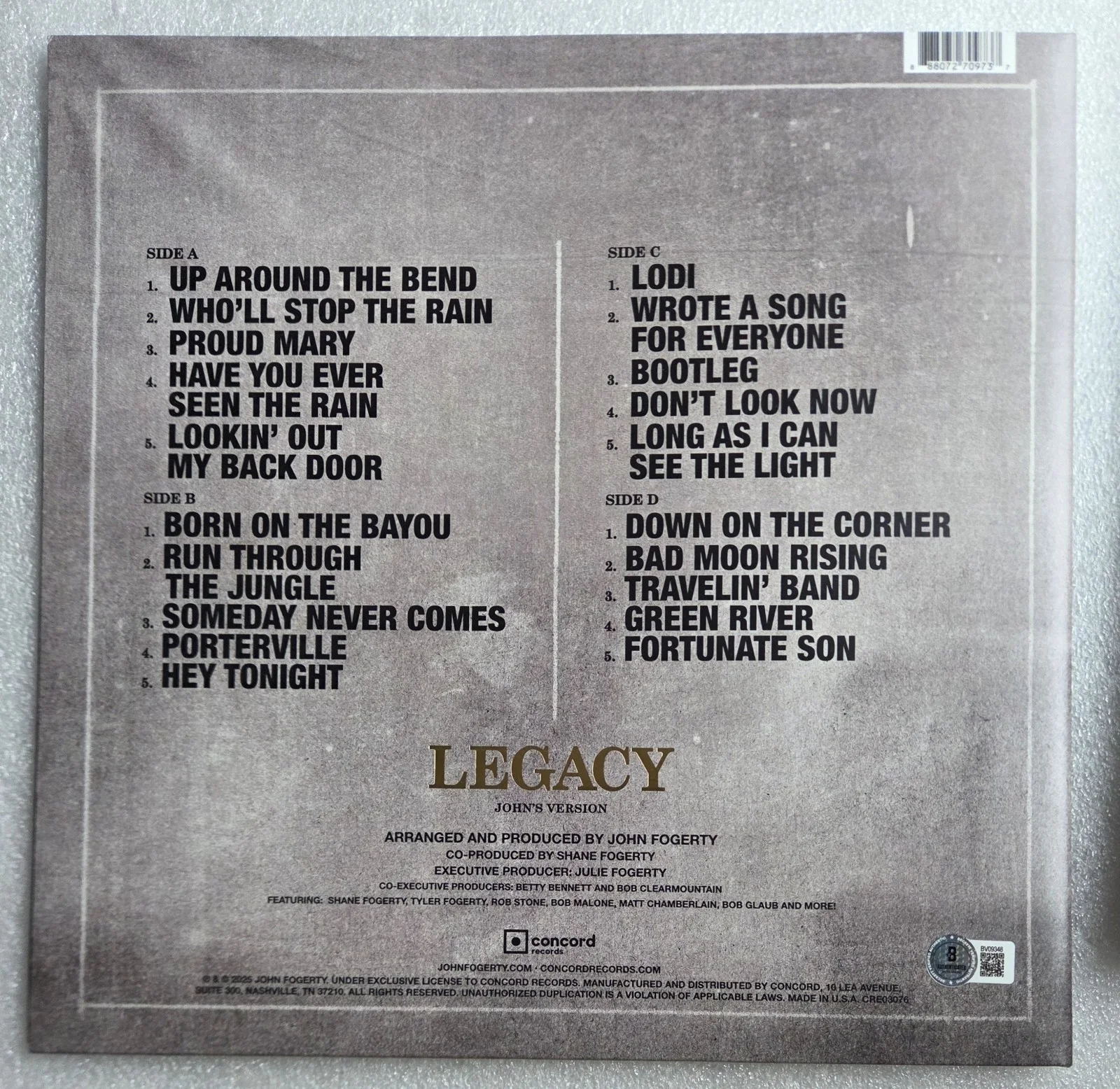 JOHN FOGERTY AUTOGRAPHED COVER BECKETT BAS COA W/ NEW RECORD SIGNED LEGACY CCR, image 5