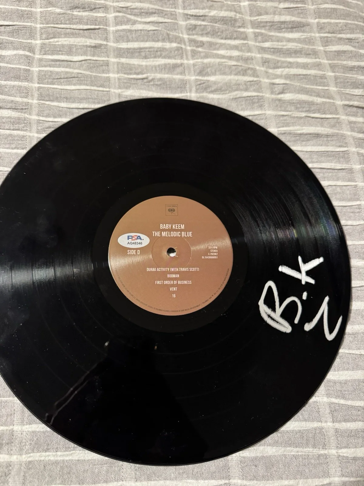 BABY KEEM SIGNED VINYL DISC THE MELODIC BLUES RECORD PSA COA AUTHENTIC AUTOGRAPH, image 3