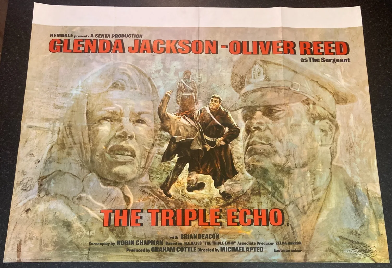 THE TRIPLE ECHO 1972 Original Cinema UK Quad Movie POSTER Oliver Reed & Jackson, изображение 2
