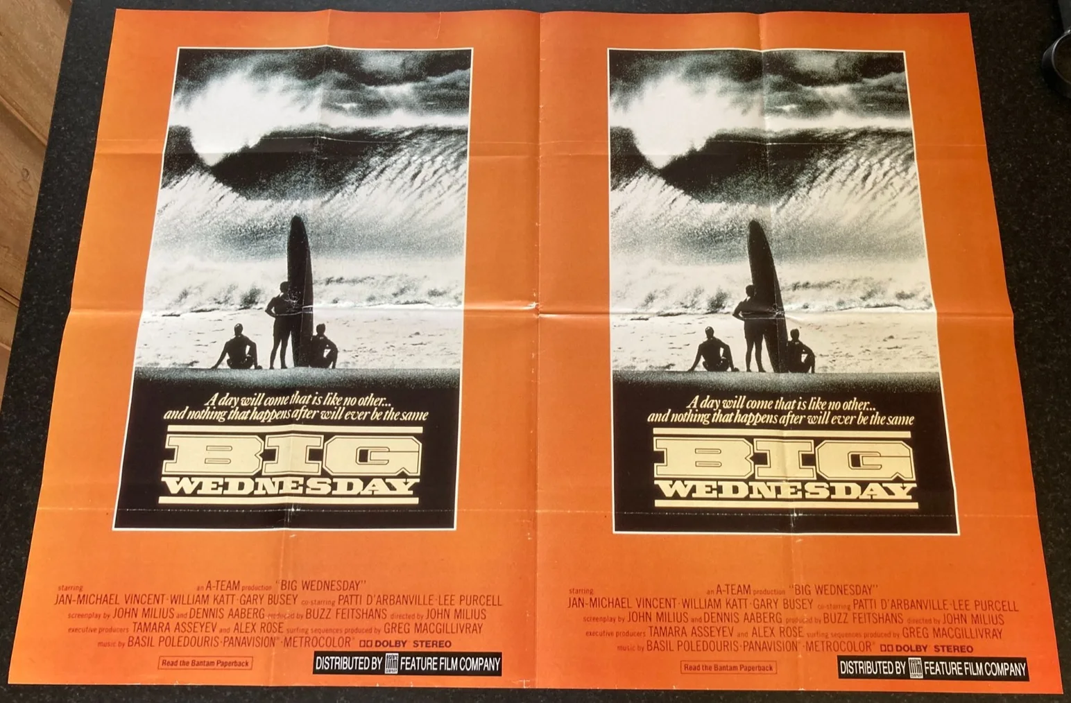 BIG WEDNESDAY (RR 1992) Original Cinema UK Quad Movie POSTER Cult Surfing Rare, изображение 2