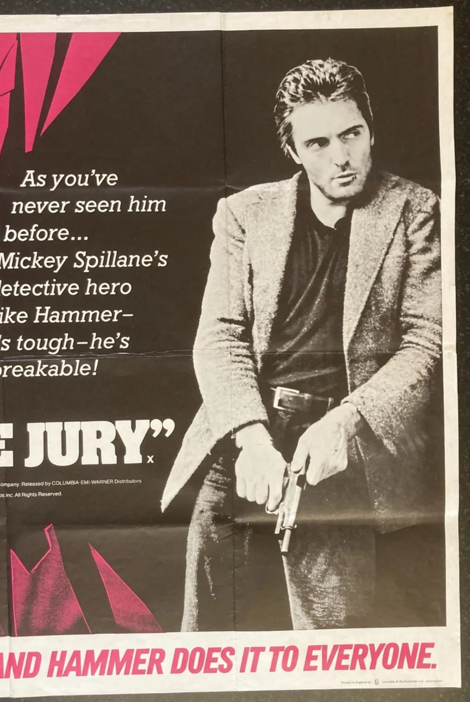 I, THE JURY 1982 (V2) Original Cinema UK Quad Movie POSTER Mickey Spillane, изображение 5