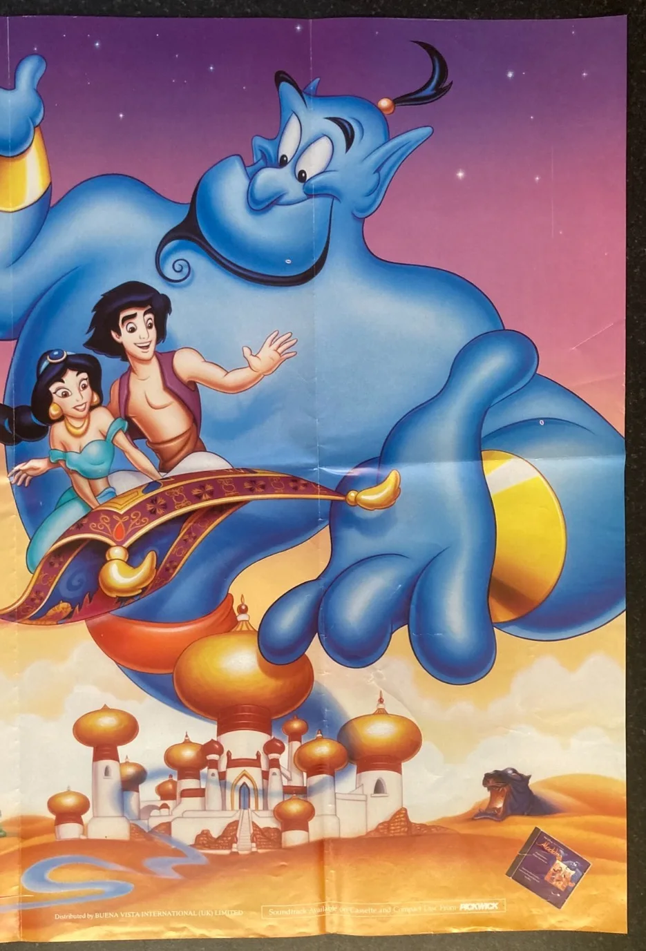 ALADDIN 1992 Original Cinema UK Quad Movie POSTER Disney Classic, изображение 4