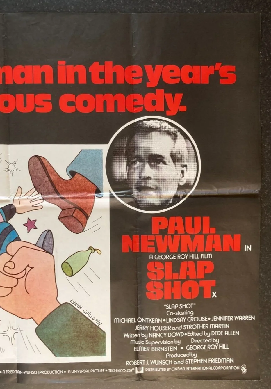SLAPSHOT 1977 Original Cinema UK Quad Movie POSTER Paul Newman, изображение 4