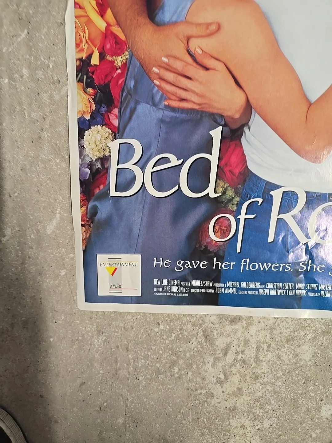 BED OF ROSES Original Ev Video Shop movie poster 1996 CHRISTIAN Slater, изображение 2