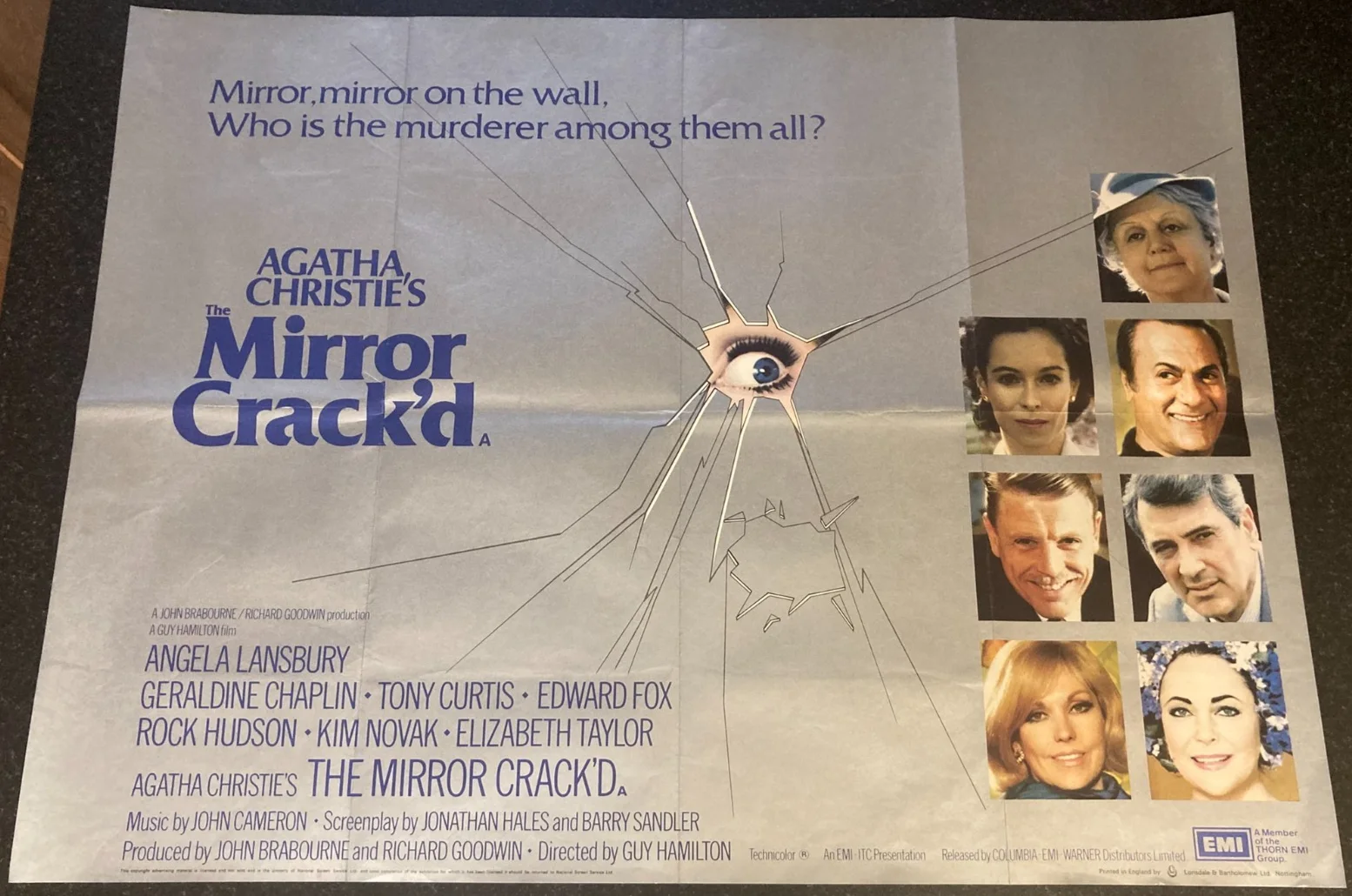THE MIRROR CRACK'D 1980 Original Cinema UK Quad Movie POSTER Agatha Christie, изображение 2