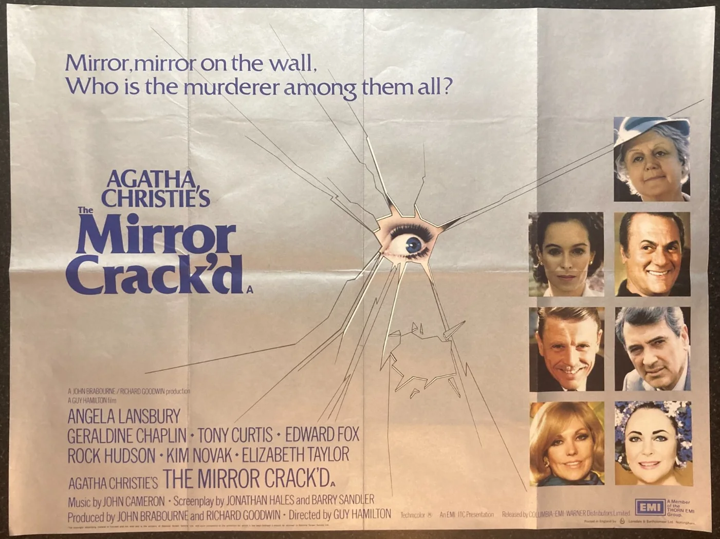 THE MIRROR CRACK'D 1980 Original Cinema UK Quad Movie POSTER Agatha Christie, изображение 3