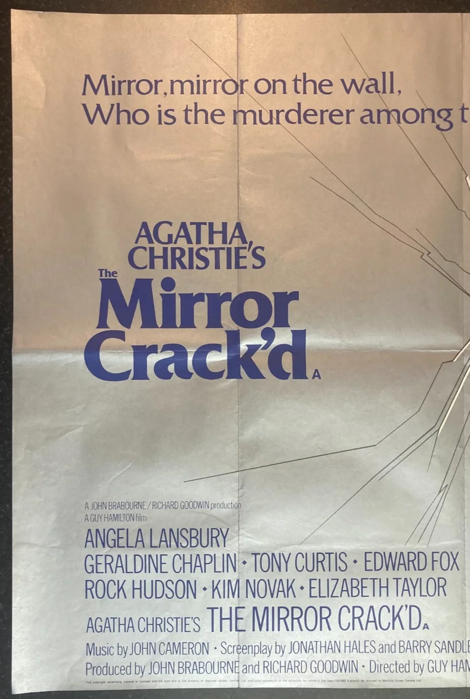 THE MIRROR CRACK'D 1980 Original Cinema UK Quad Movie POSTER Agatha Christie, изображение 4