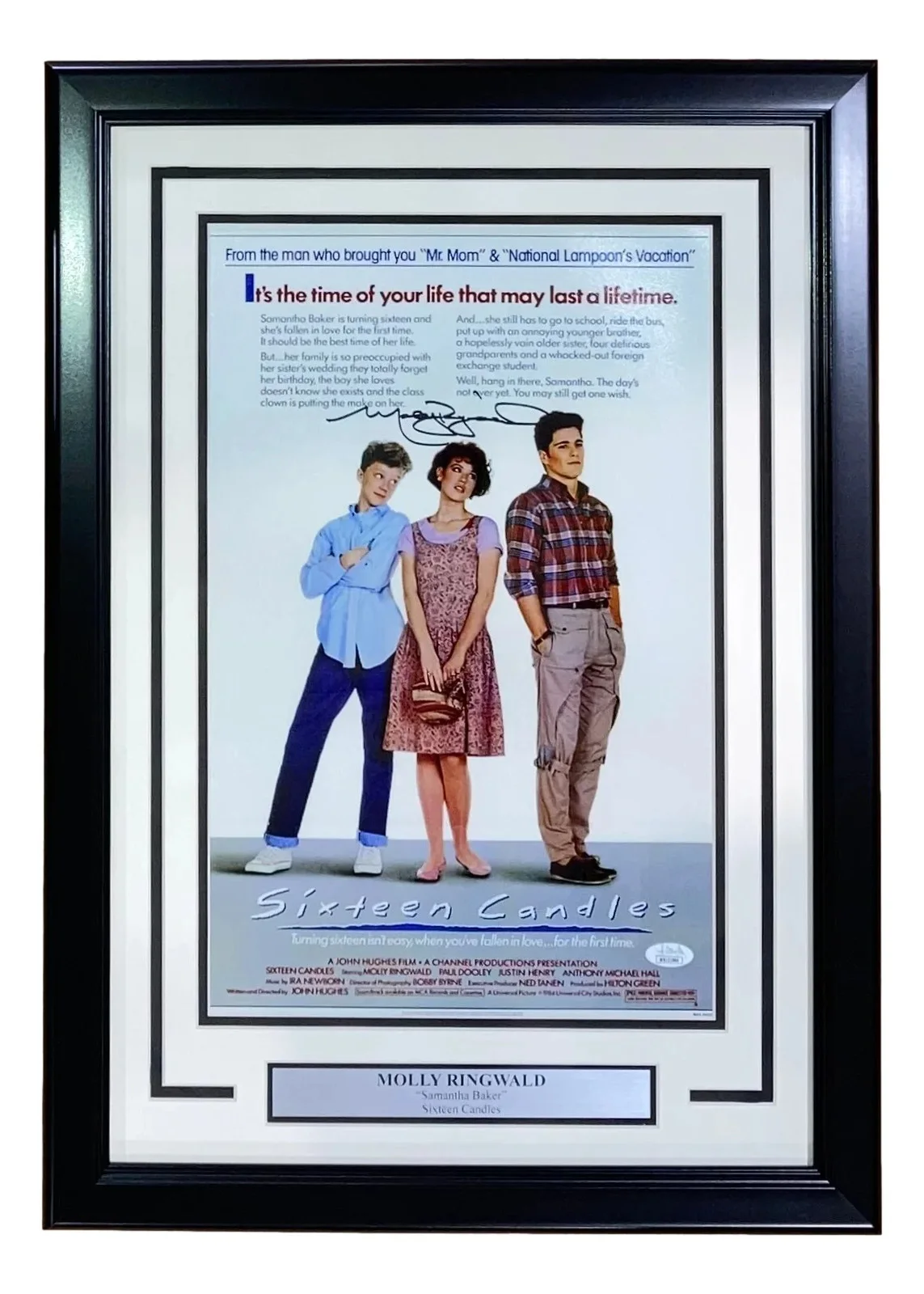 Molly Ringwald — Molly Ringwald Signed Framed 11x17 Sixteen Candles Movie Poster Photo JSA ITP, изображение 5
