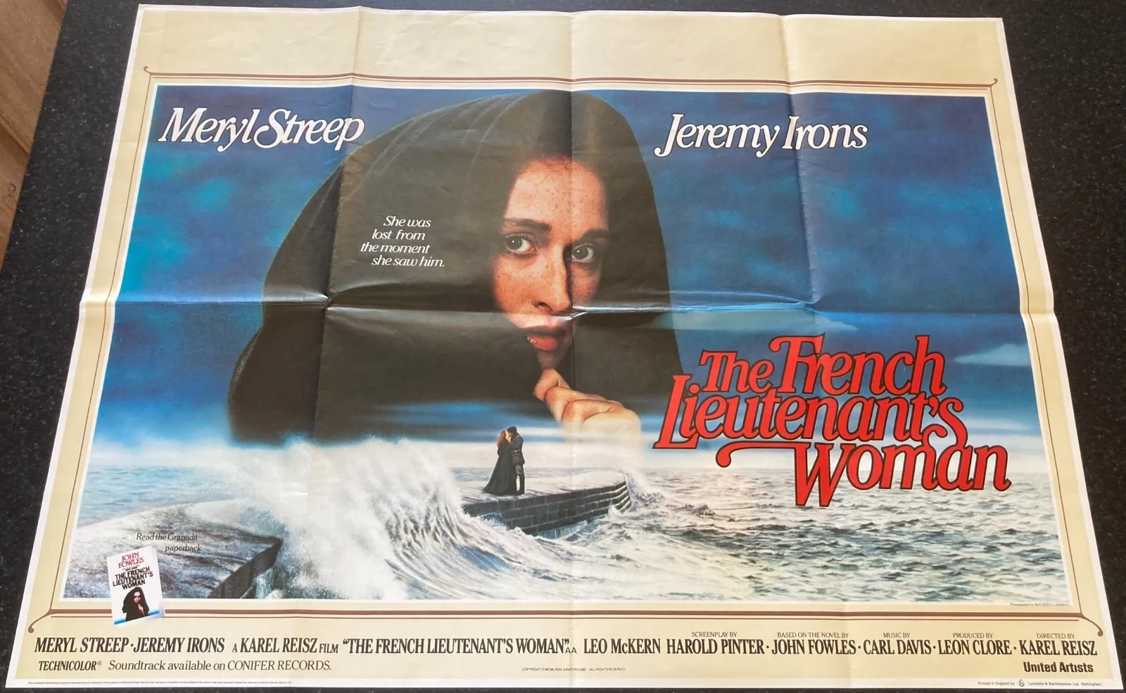 THE FRENCH LIEUTENANT'S WOMAN 1981 Original Cinema UK Quad Movie POSTER Streep, изображение 2