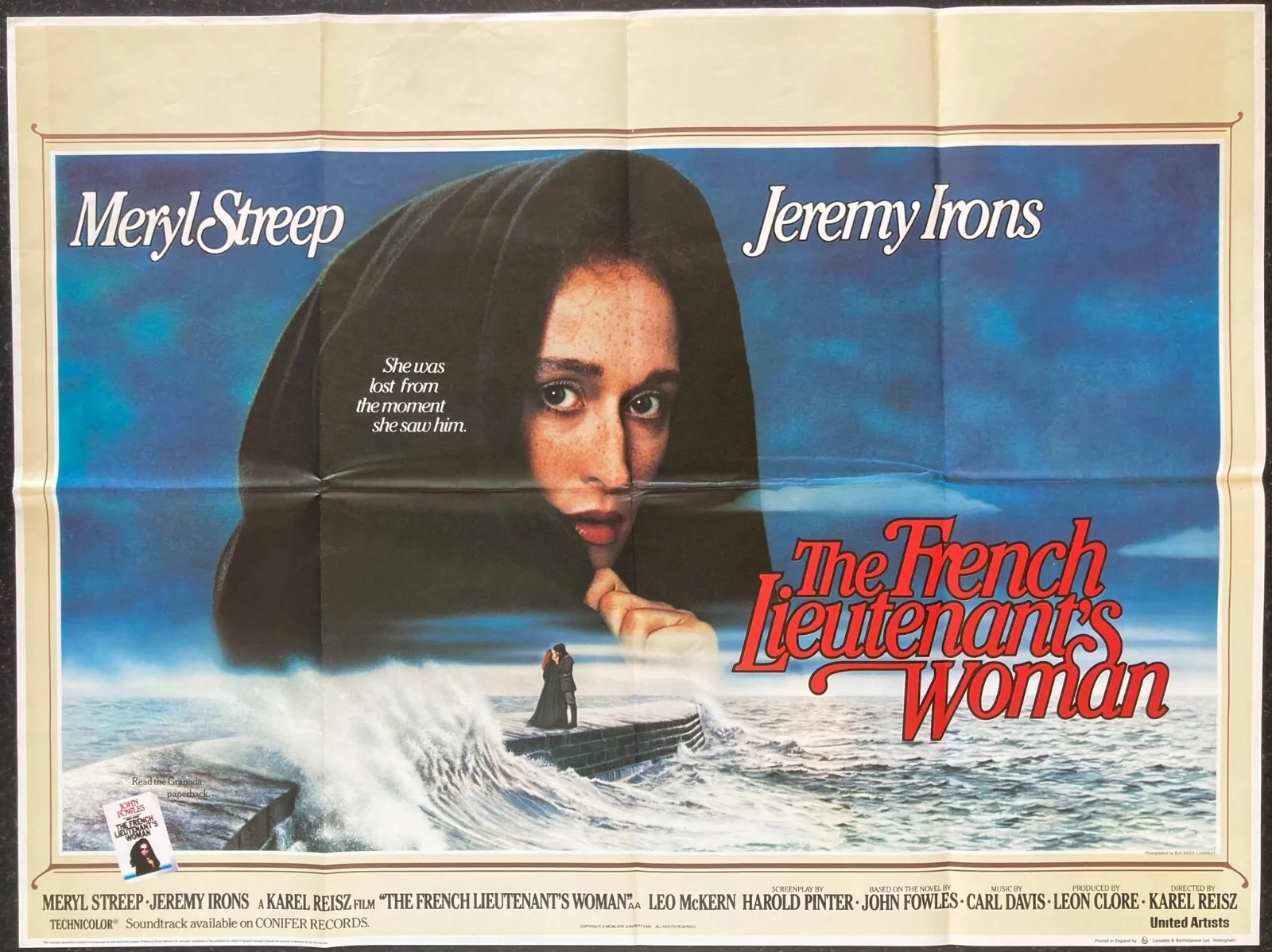 THE FRENCH LIEUTENANT'S WOMAN 1981 Original Cinema UK Quad Movie POSTER Streep, изображение 3