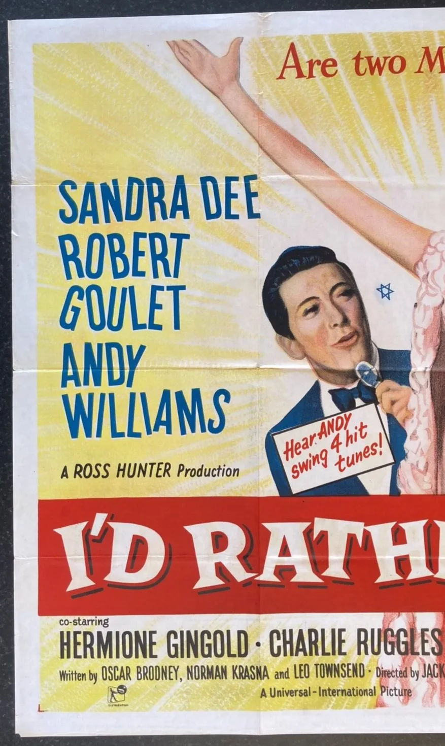 I'D RATHER BE RICH 1964 Original Cinema UK Quad Movie POSTER Sandra Dee, изображение 3