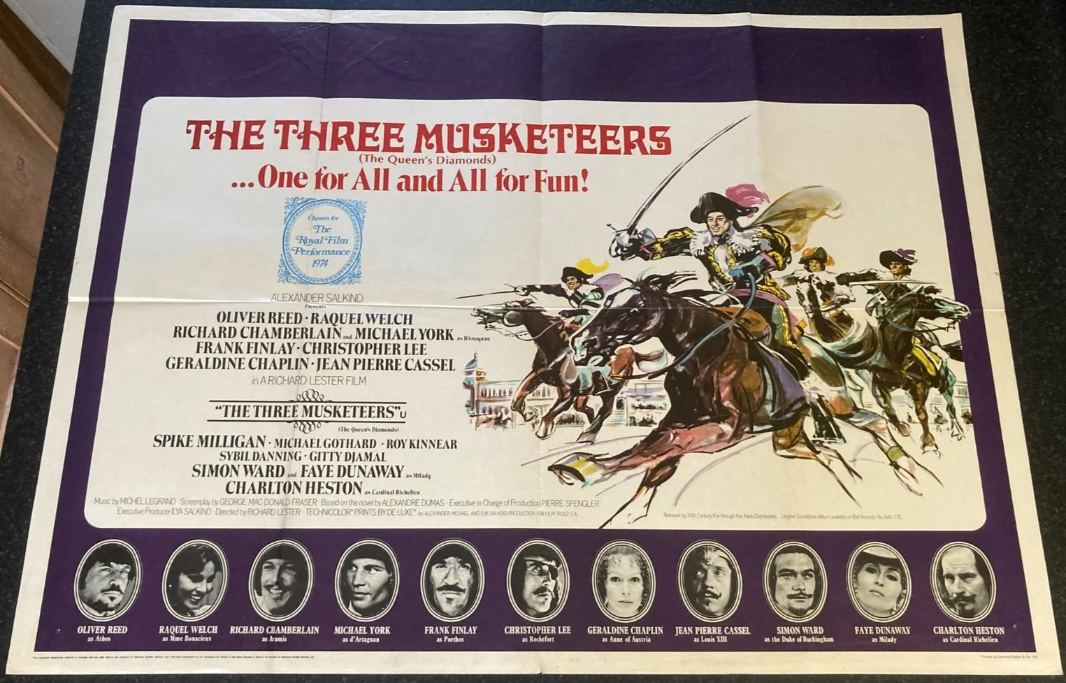 THE THREE MUSKETEERS 1973 Original Cinema UK Quad Movie POSTER Reed & Welch, изображение 2