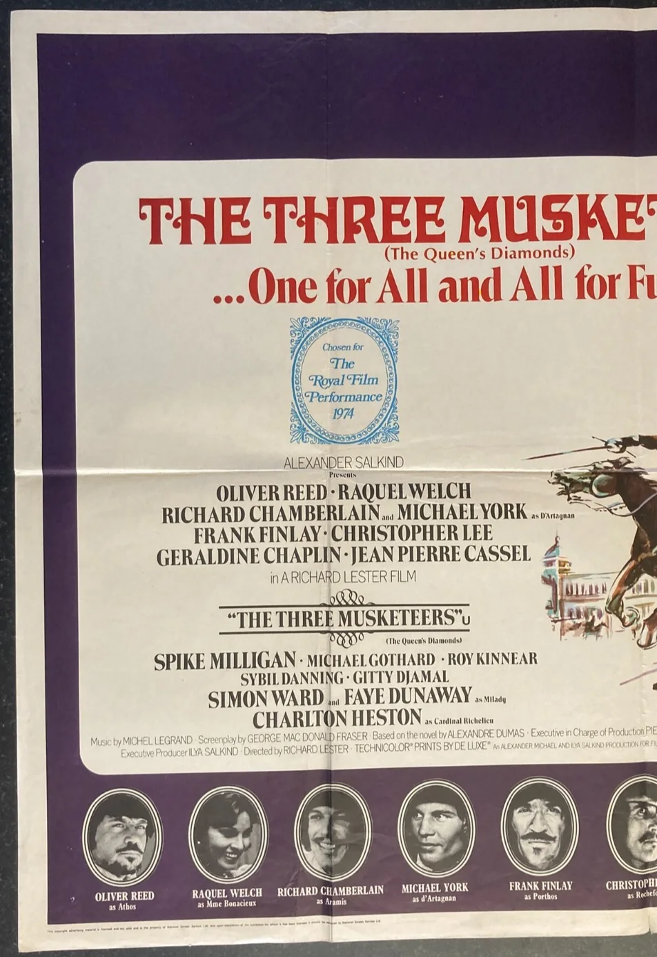 THE THREE MUSKETEERS 1973 Original Cinema UK Quad Movie POSTER Reed & Welch, изображение 3