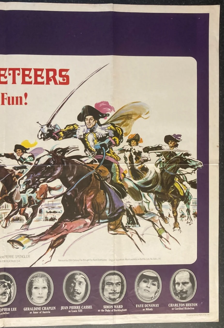 THE THREE MUSKETEERS 1973 Original Cinema UK Quad Movie POSTER Reed & Welch, изображение 4