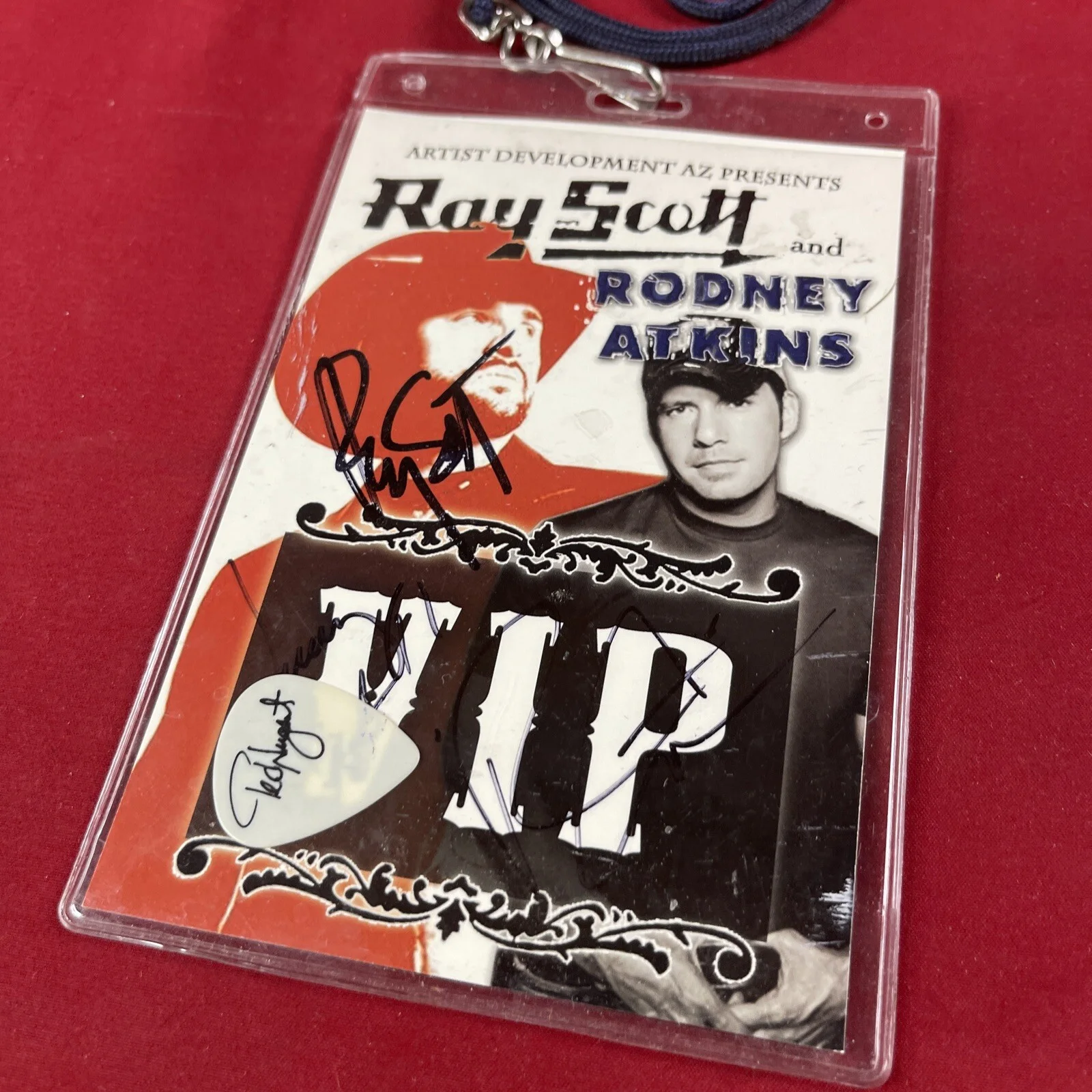 Ray Scott & Rodney Atkins Autographed VIP Concert Card W/Guitar Pick!, изображение 2