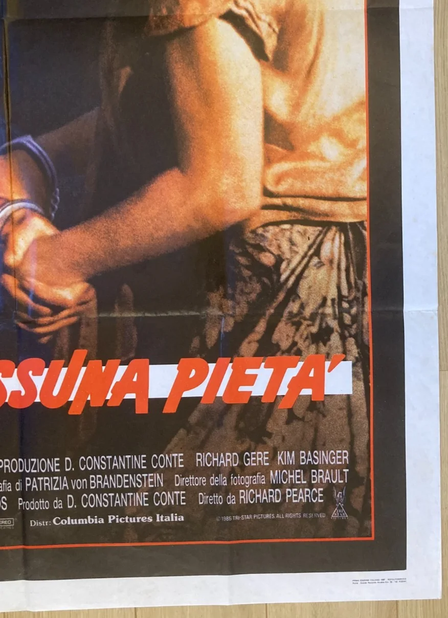 NO MERCY 1986 Original Cinema ITALIAN 2 Fogli Movie POSTER 39x55in Gere Basinger, изображение 5