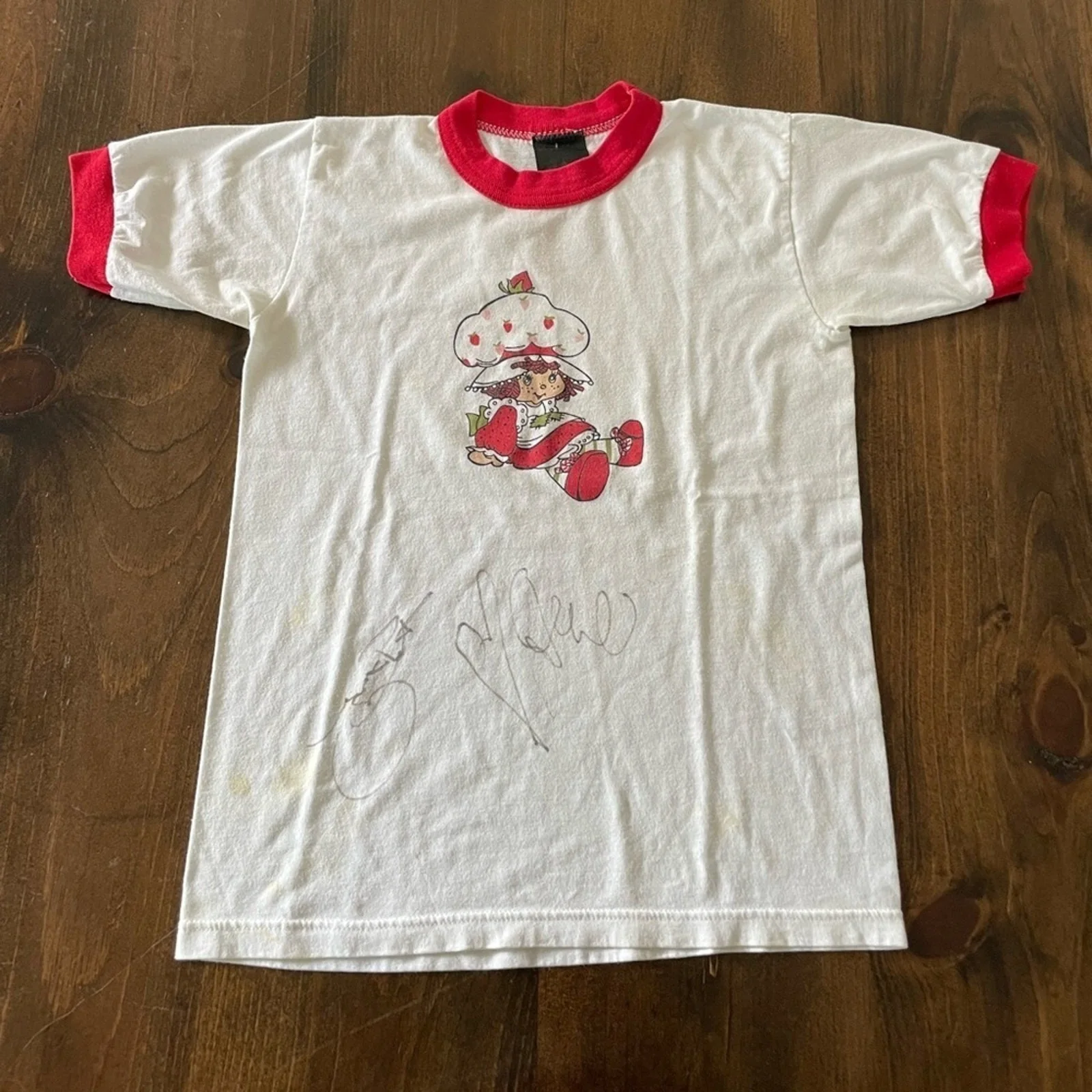 Veruca Salt Music Band Signed Autograph Strawberry Shortcake Shirt Genuine, image 2