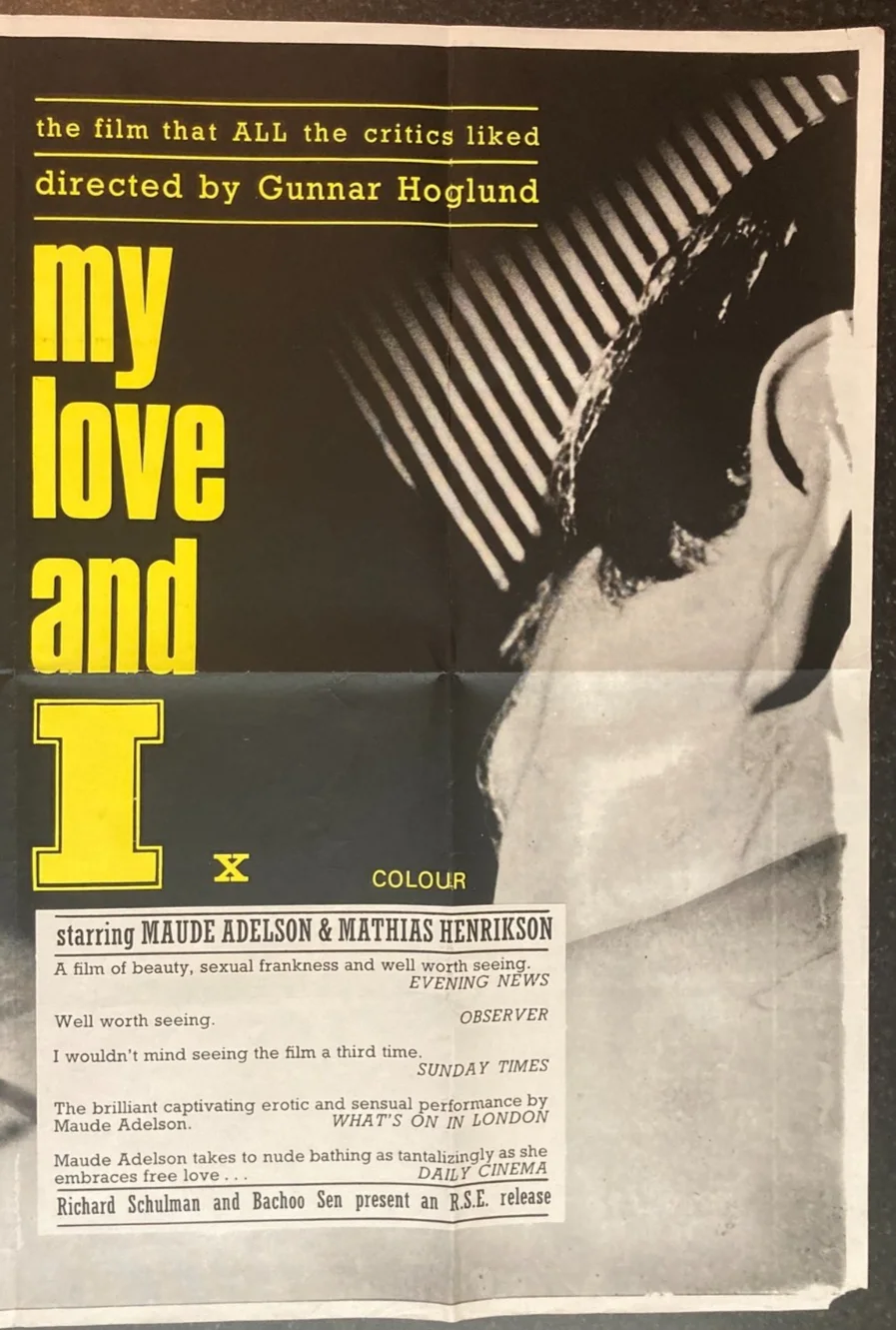 MY LOVE AND I 1964 Original Cinema UK Quad Movie POSTER Swedish Rare, изображение 4