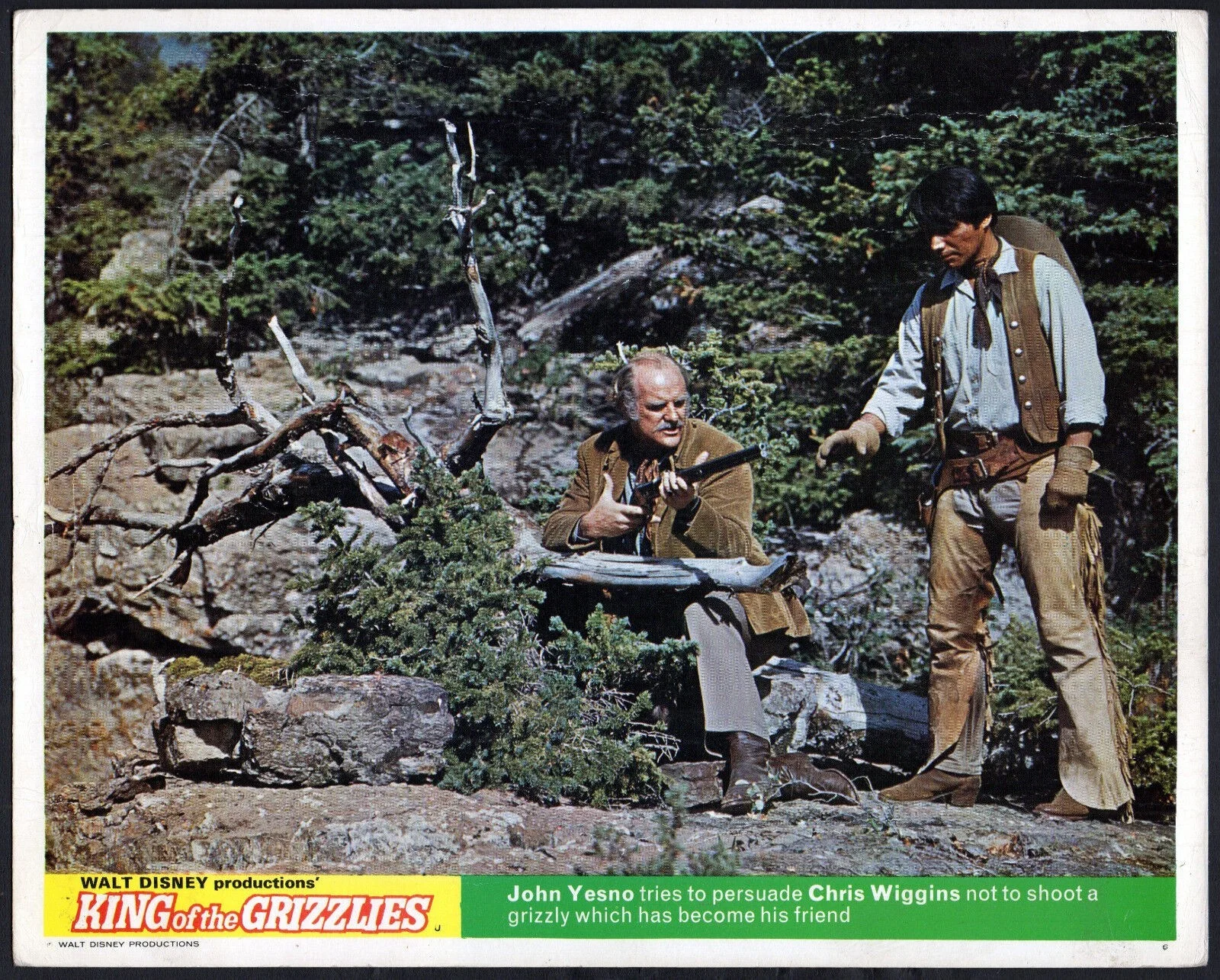 KING OF THE GRIZZLIES 1970 John Yesno - Walt Disney 3 UK 10x8 LOBBY CARDS, изображение 3