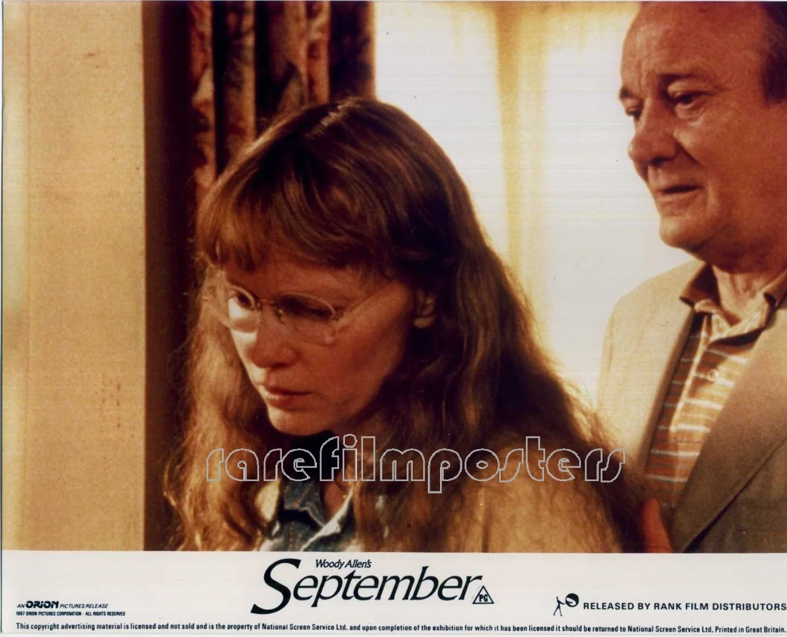 SEPTEMBER 1987 Mia Farrow, Denolm Elliott, Elaine Stritch 3 10x8 LOBBY CARDS, изображение 2