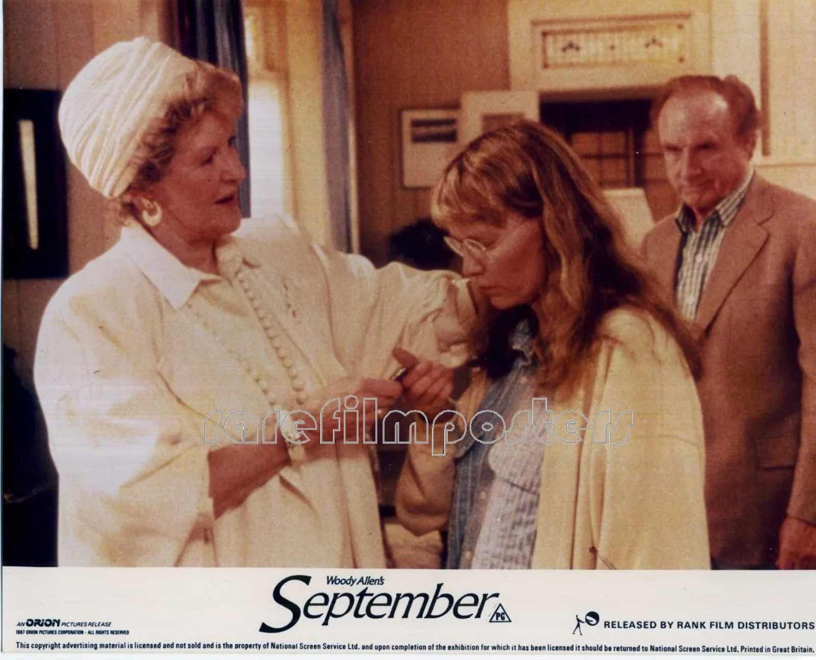SEPTEMBER 1987 Mia Farrow, Denolm Elliott, Elaine Stritch 3 10x8 LOBBY CARDS, изображение 3