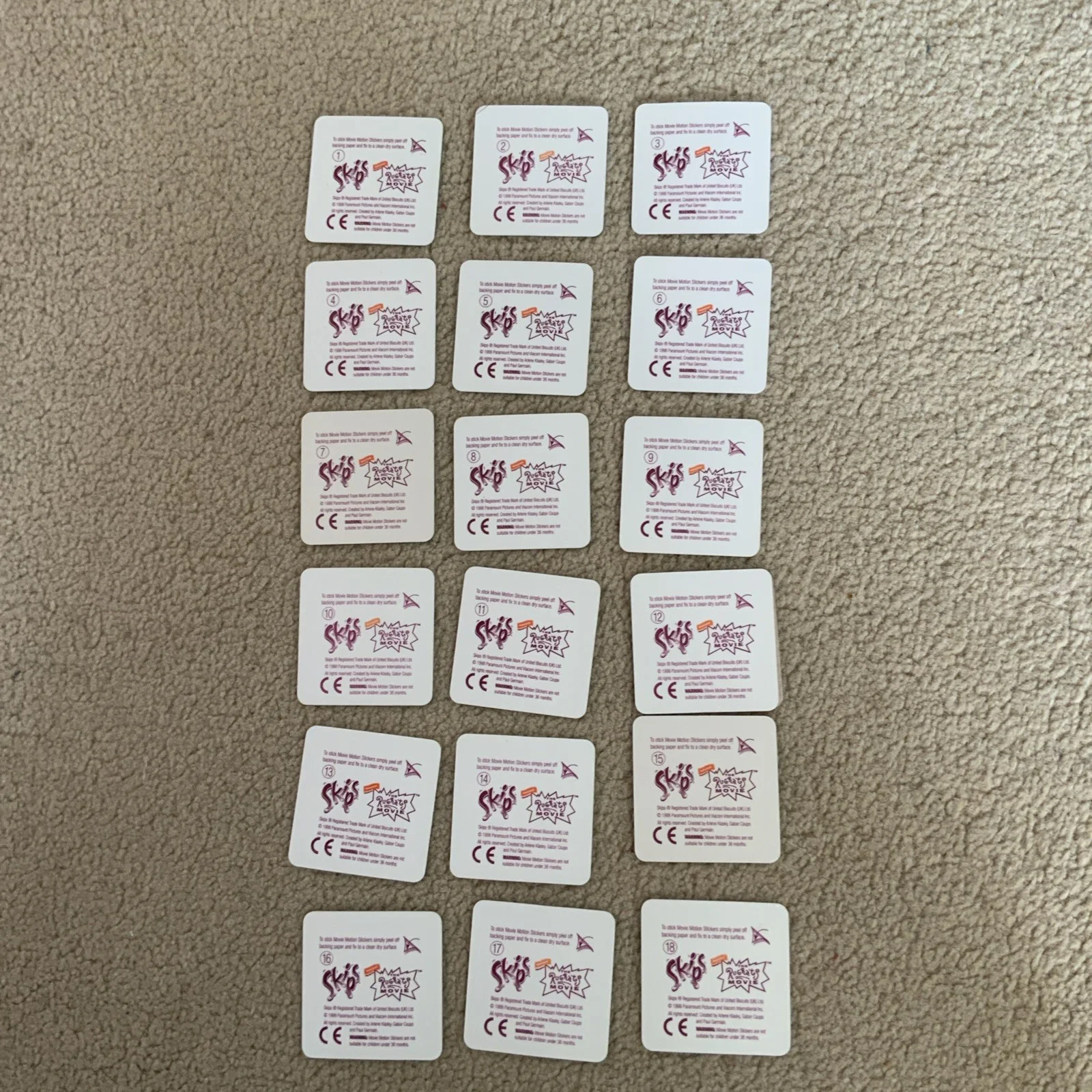 Set Of 18 Collectable Skips Rugrats Movie Lenticular Cards 1998, изображение 4