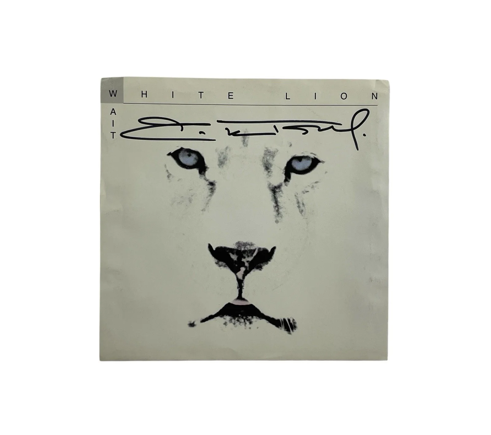 White Lion Mike Tramp Signed Wait 7” Vinyl Record 1987 Pride JSA Autographed 🎙️, image 2