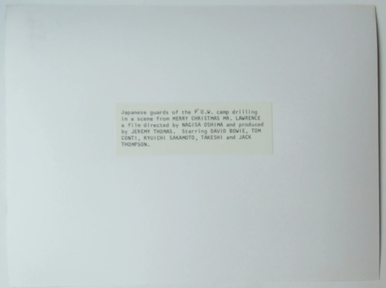 MERRY CHRISTMAS MR LAWRENCE - Press Photo/Still - David Bowie, Japanese Guards, image 2