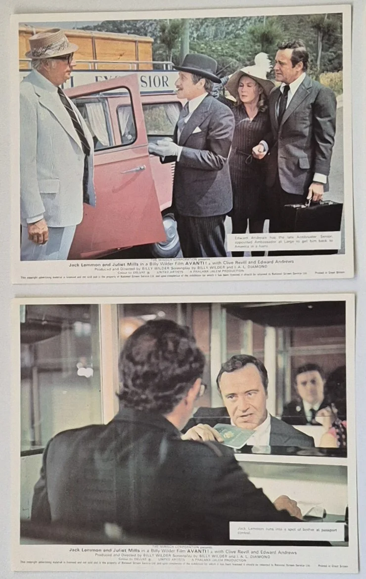 Lobby Card Set 10x8 - 1972 Avanti! - Jack Lemon, Juliet Mills, Clive Revill, image 2