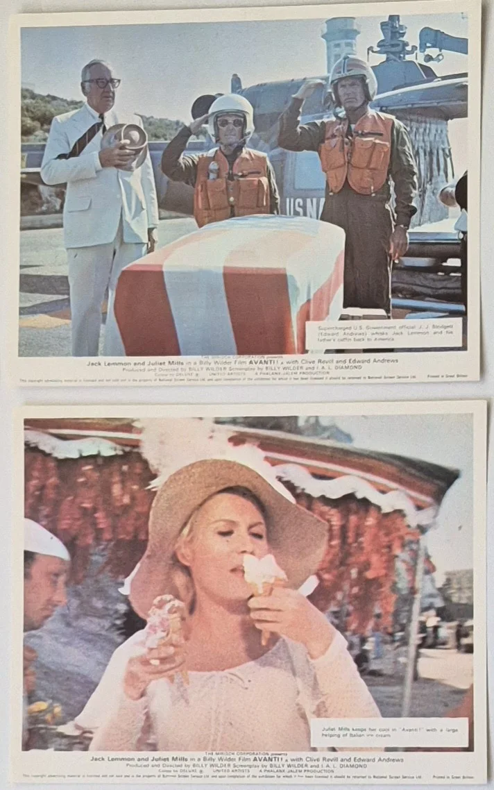Lobby Card Set 10x8 - 1972 Avanti! - Jack Lemon, Juliet Mills, Clive Revill, image 3
