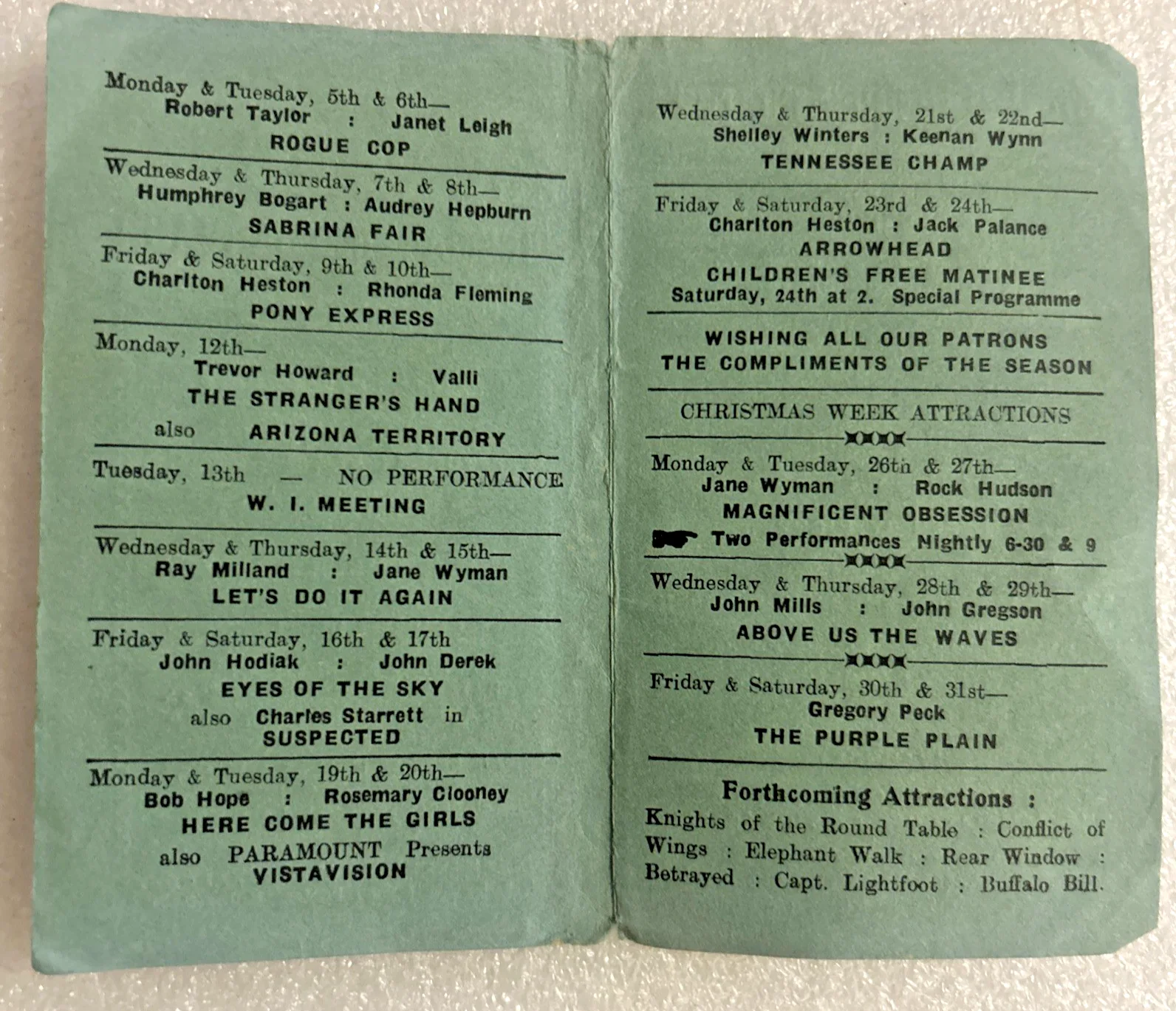 1955 Cinema Programme - Avon Cinema Garvagh, N.Ireland - King Kong, Houdini, изображение 3
