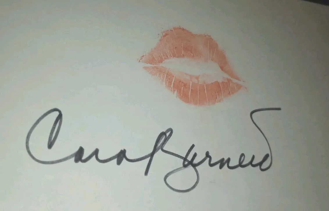 Carol Burnett — Genuine Carol Burnett Lip Print & Signed On Card 4 x 6 with Letter, image 2