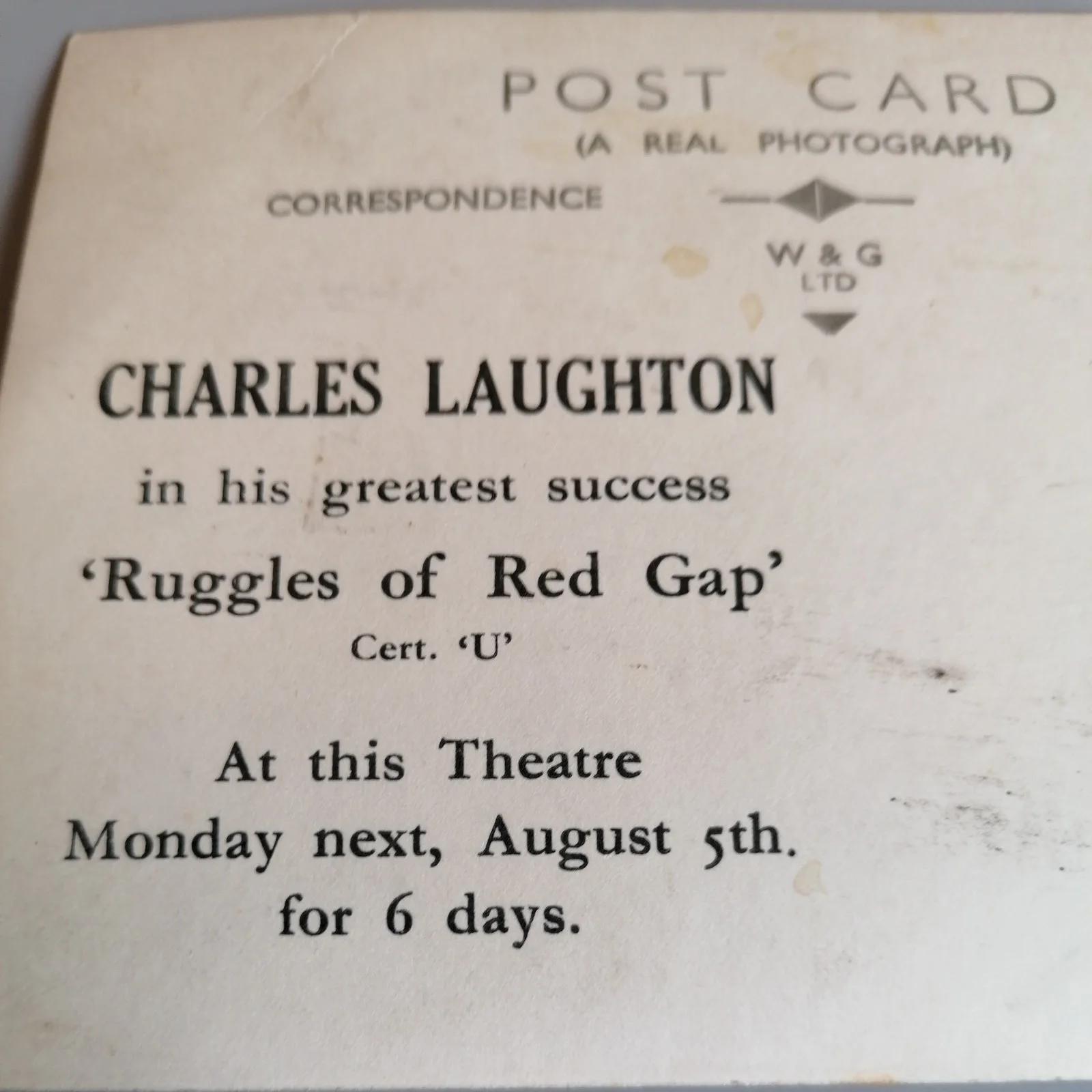 Charles Laughton Postcard portrait by Dorothy Wilding circ 1930s, image 2