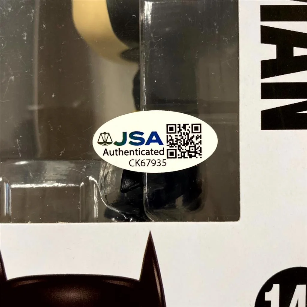 Christian Bale signed Batman Funko Pop! Figure 144 silver autograph (B) ~ JSA, изображение 4
