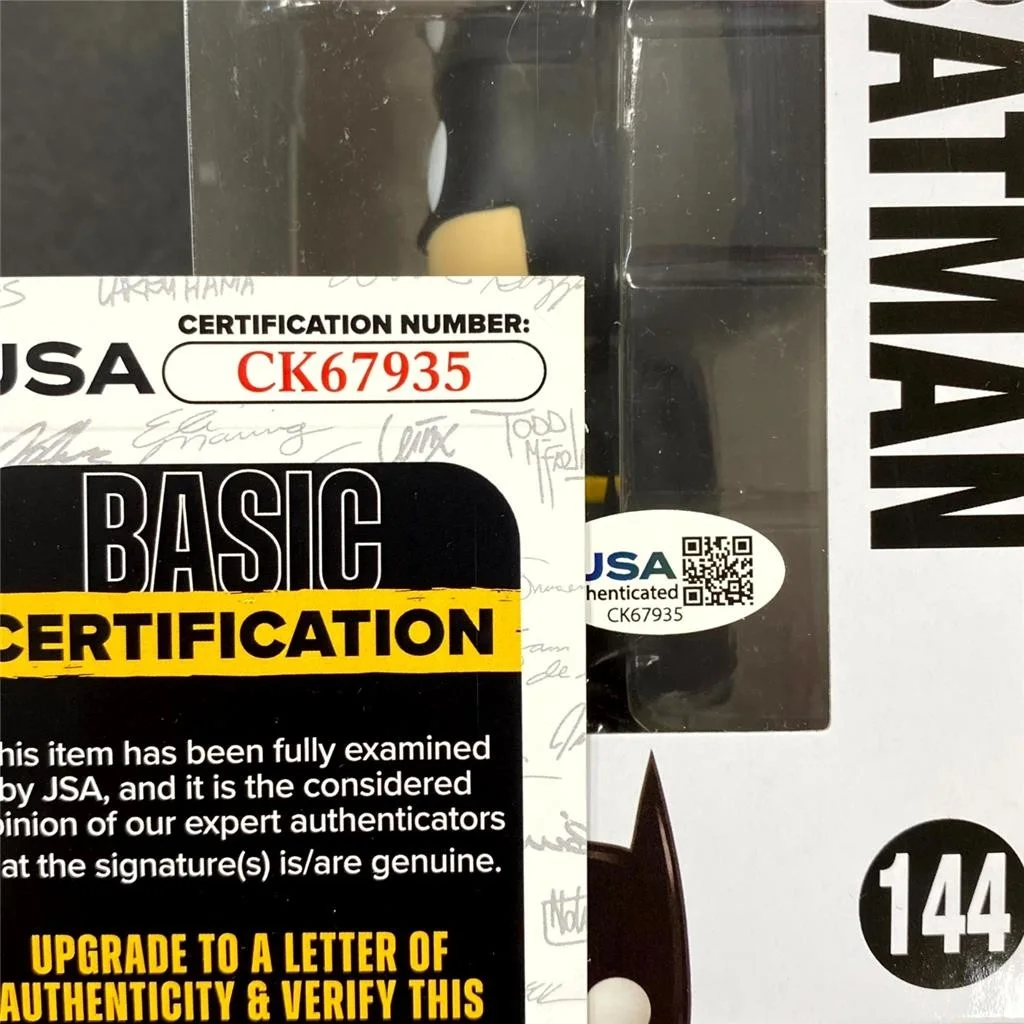 Christian Bale signed Batman Funko Pop! Figure 144 silver autograph (B) ~ JSA, изображение 5